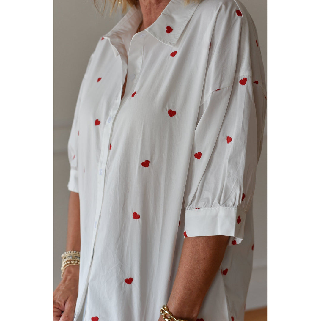 Hearts on Hearts Button Up Blouse