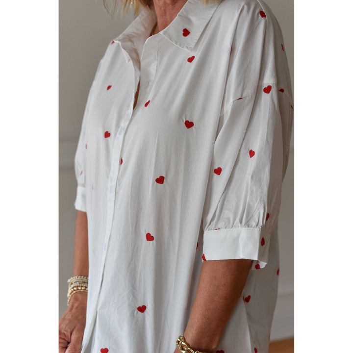 Hearts on Hearts Button Up Blouse