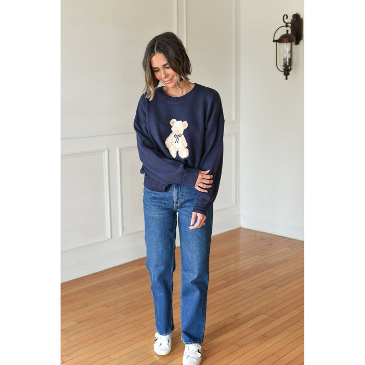 Bearably Cute Navy Sweater