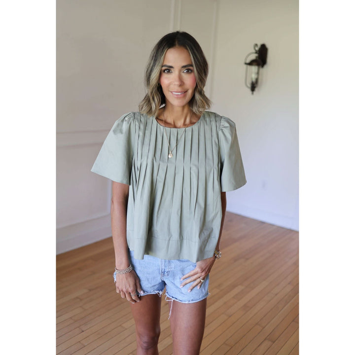 Wanda White Pleated Top