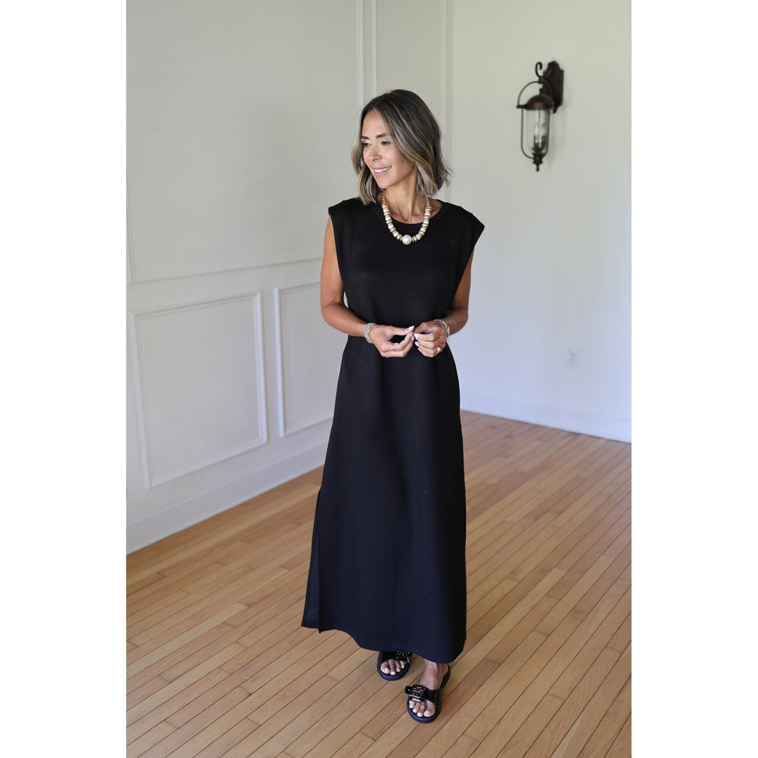 black maxi dress