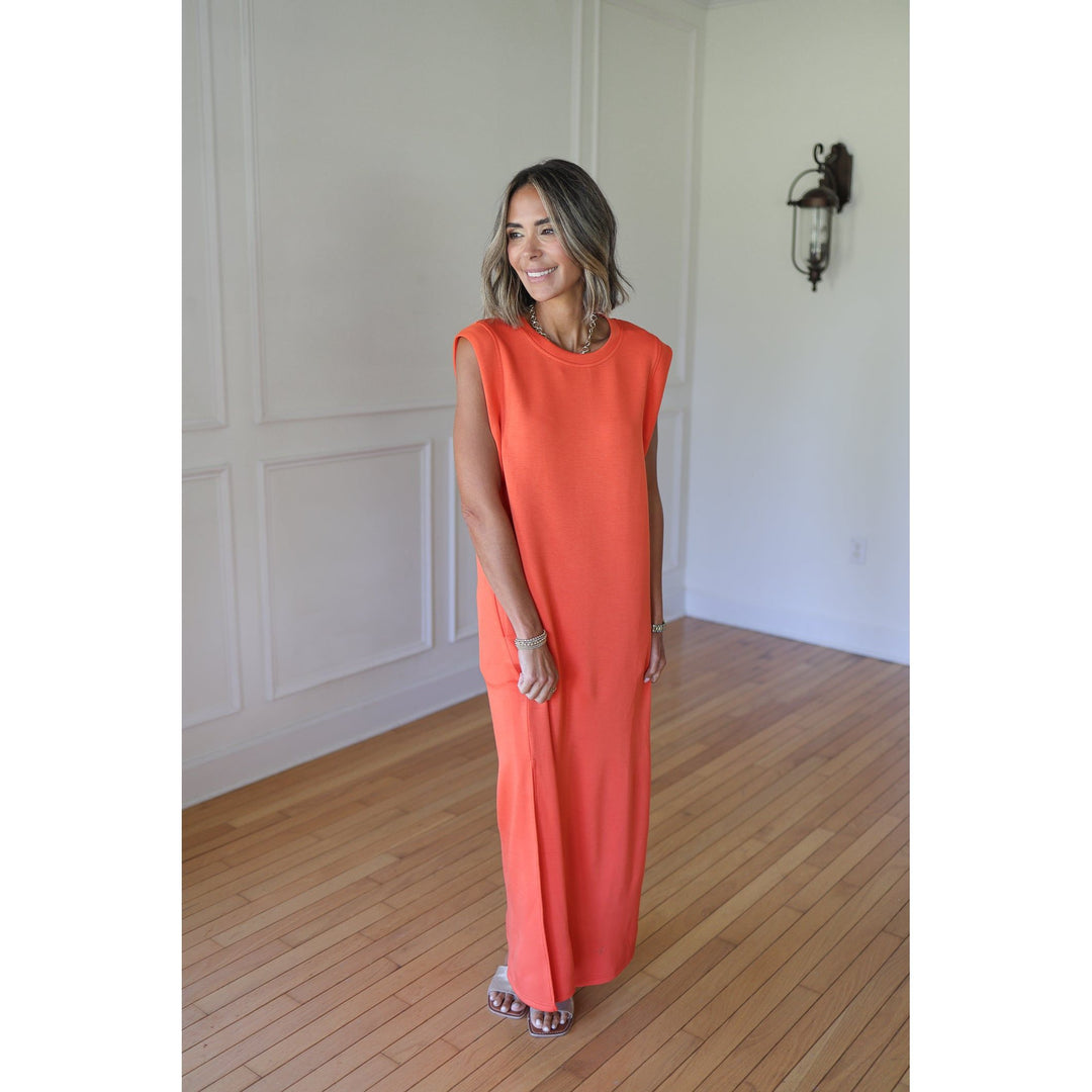 orange maxi dress