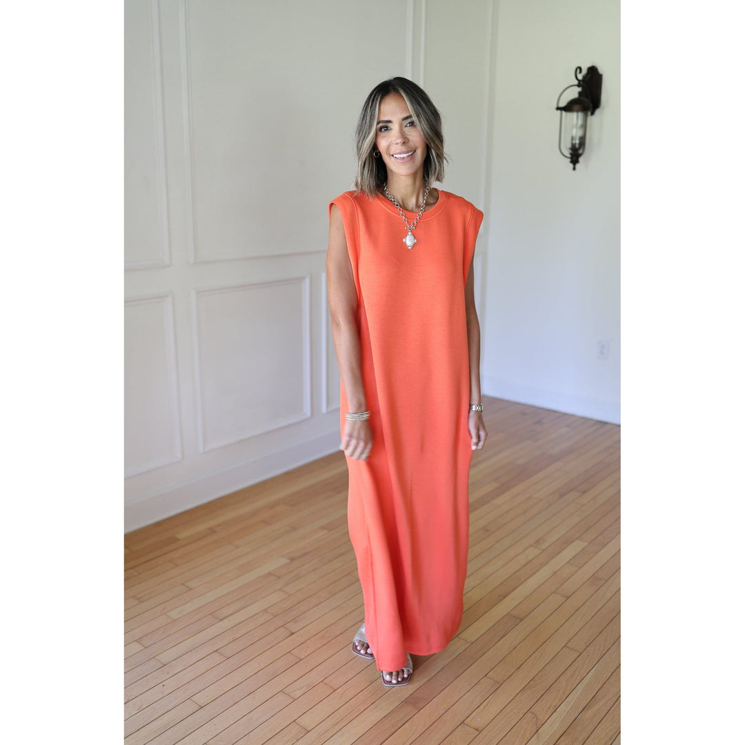 orange maxi dress