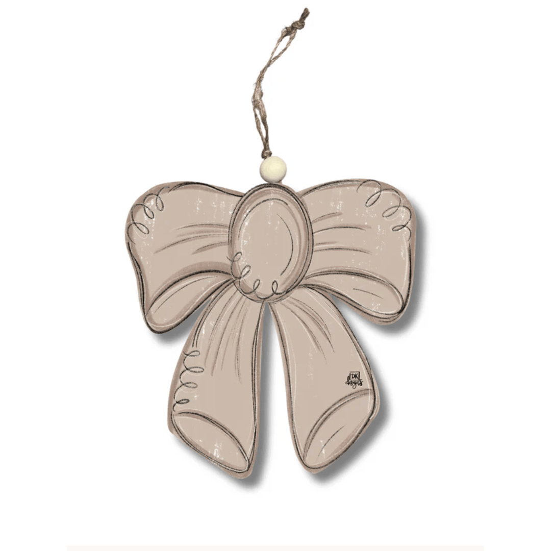tan bow ornament
