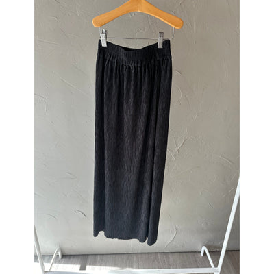 Pleated Black Midi Skirt