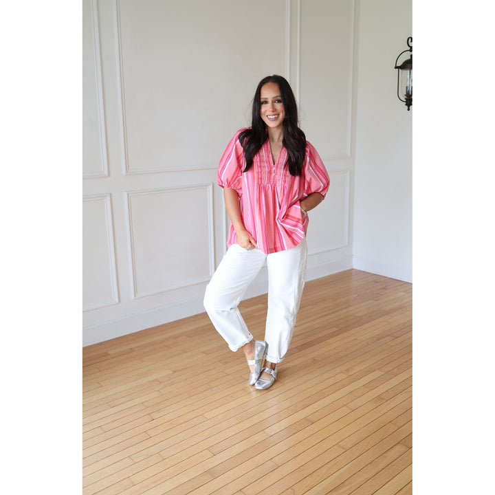 PINK STRIPED TOP