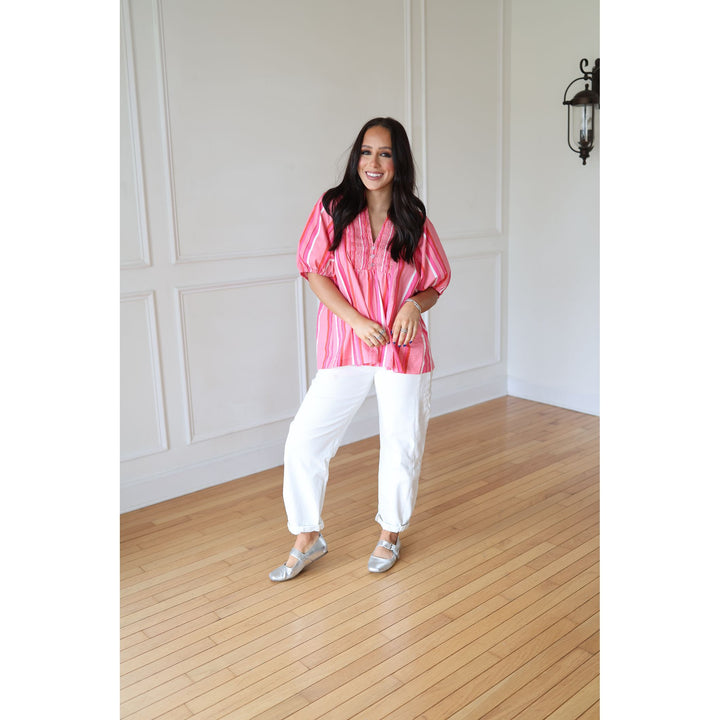 PINK STRIPED TOP