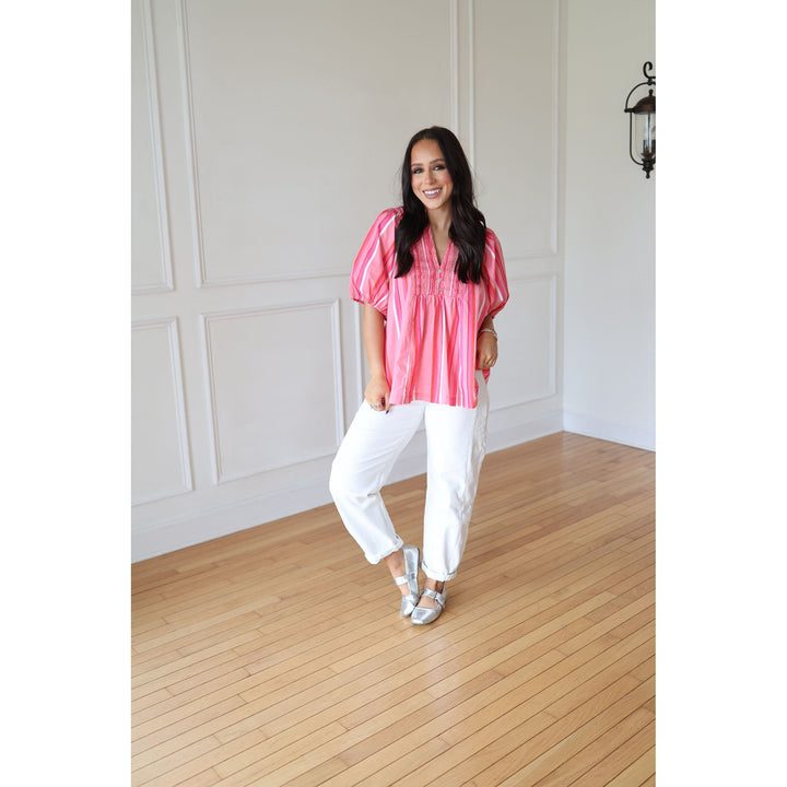PINK STRIPED TOP