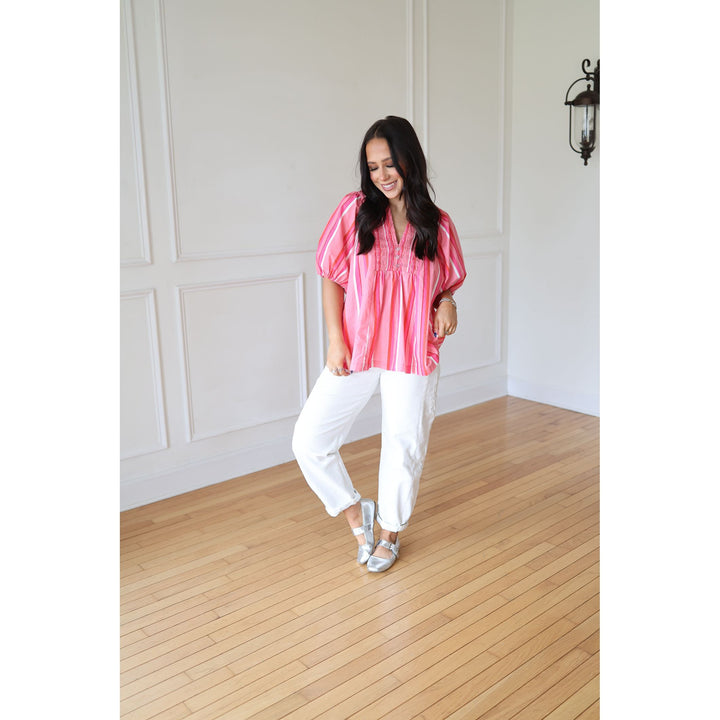 PINK STRIPED TOP