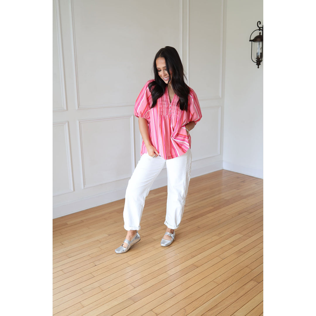 PINK STRIPED TOP