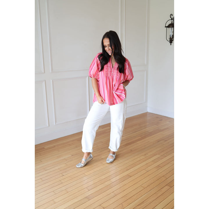 PINK STRIPED TOP