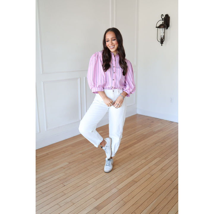 Erica Pink Striped Top