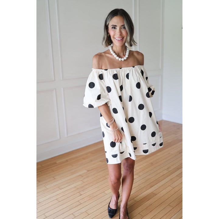 polka dot mini dress