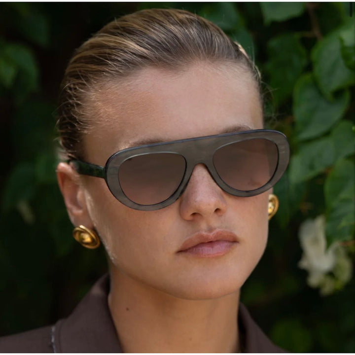 Person wearing large sunglasses 