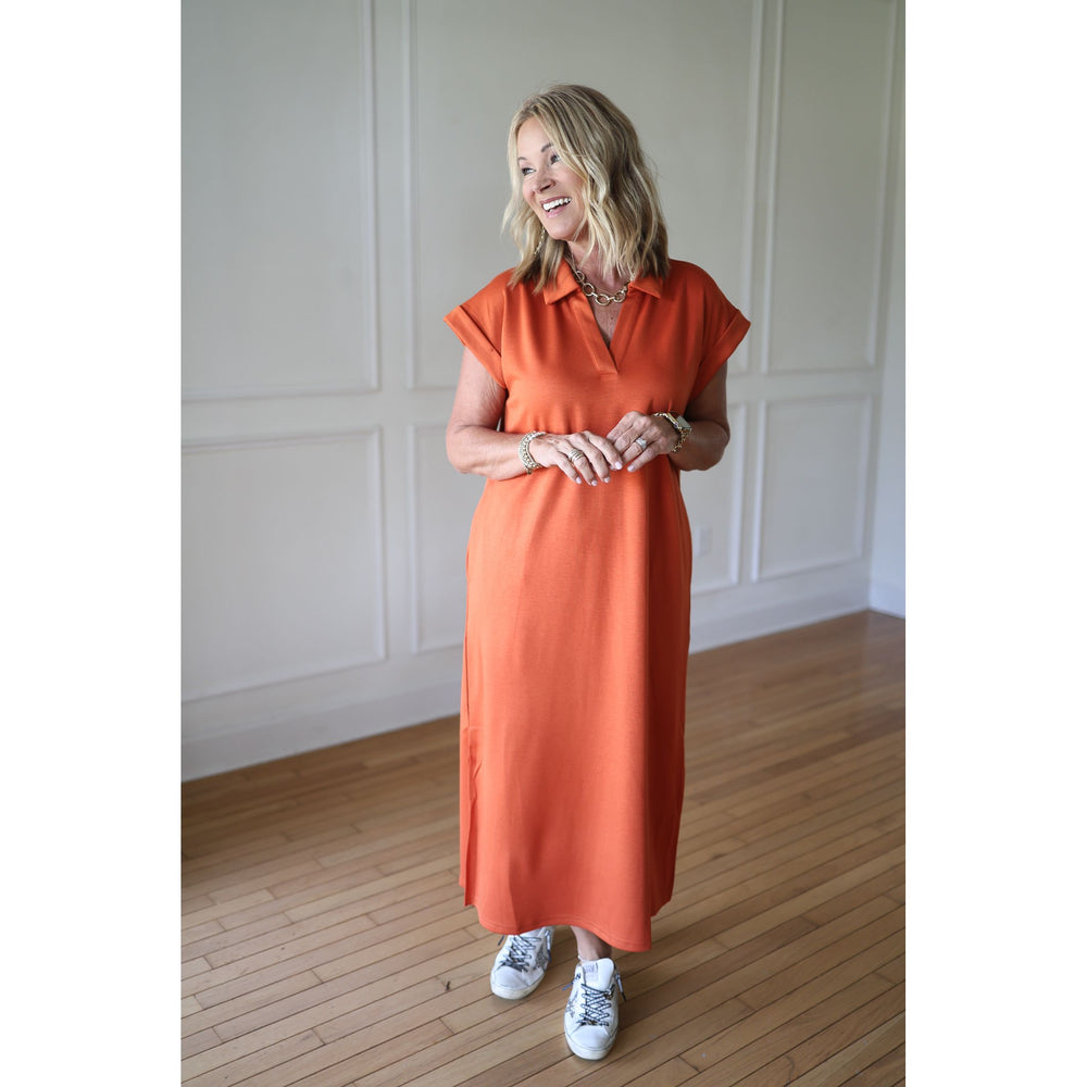 Women's orange maxi dress