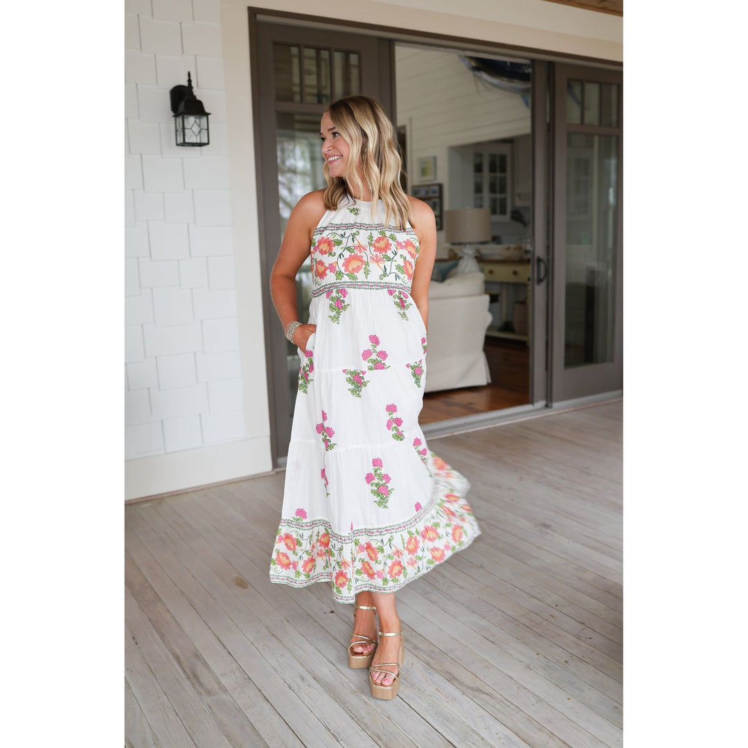 Garden Dream White Maxi Dress