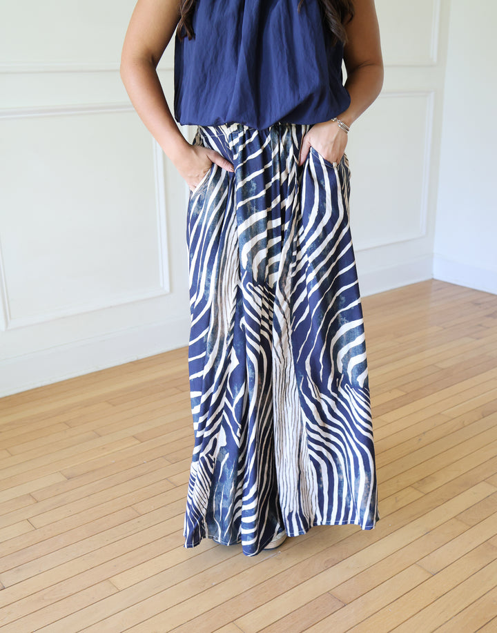 Midnight Animal Print Maxi Skirt