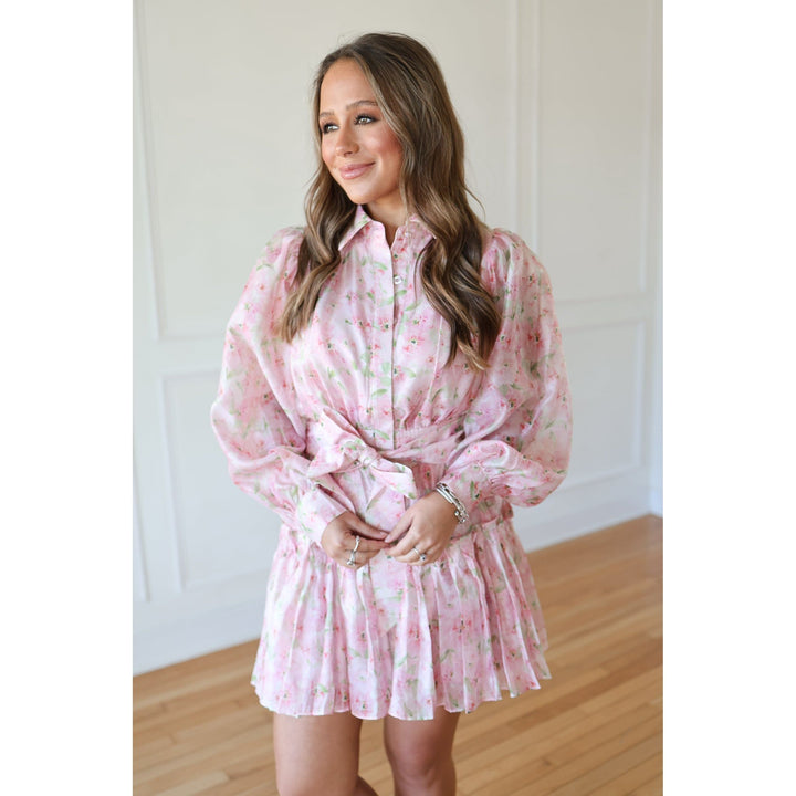 Hadley Pink Floral Print Mini Dress