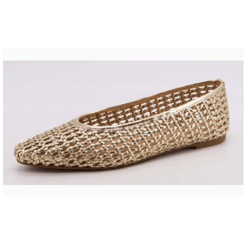 gold woven flat 