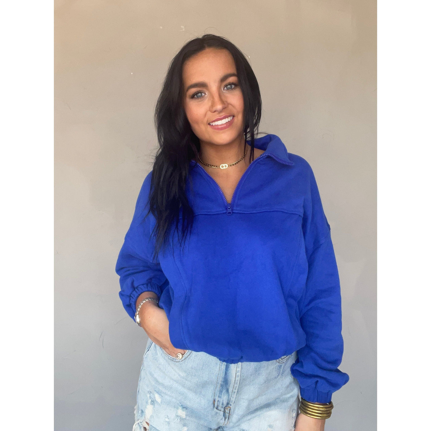 Royal Blue Pullover with 1/4 Zip