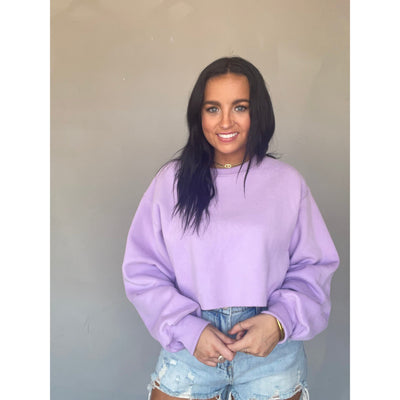Cropped Sweatshirt in Purple