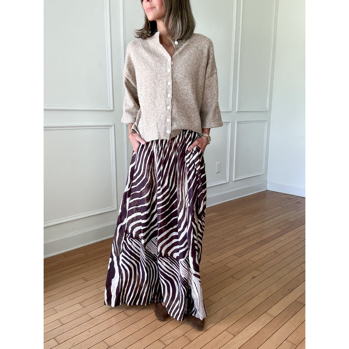 Gillian Brown Animal Print Maxi Skirt
