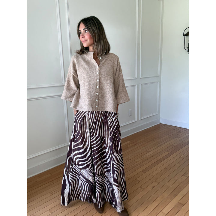 Gillian Brown Animal Print Maxi Skirt