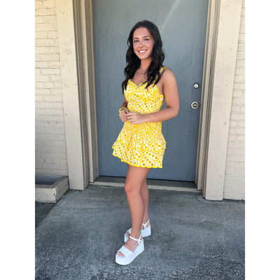 Tiered Ruffle Yellow Skirt