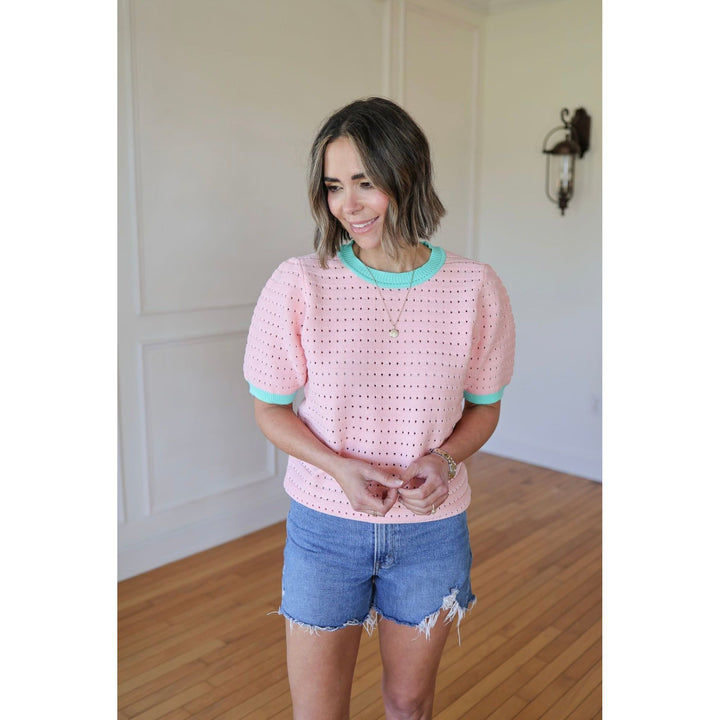 Loverly Pink and Mint Sweater