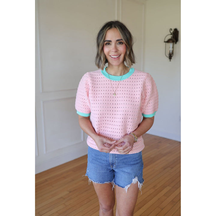 Loverly Pink and Mint Sweater