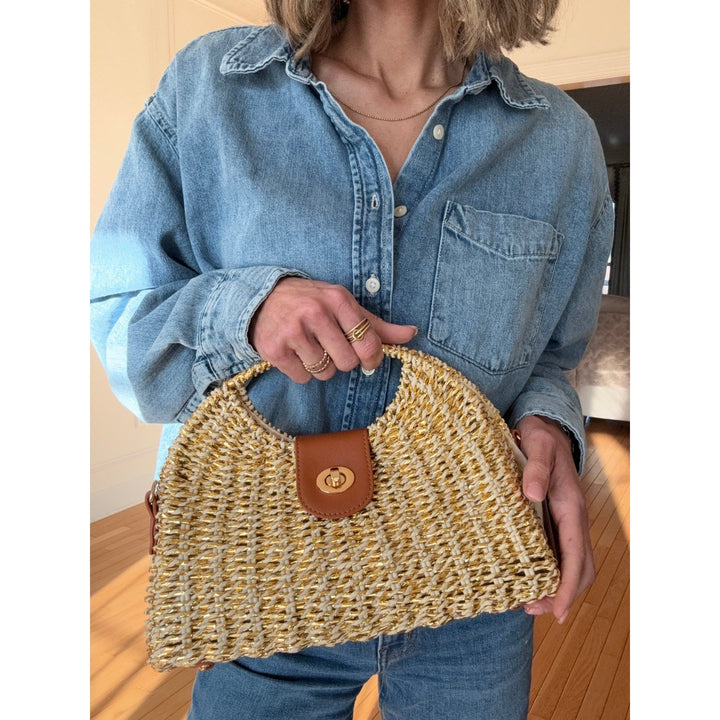 Gold Straw Purse