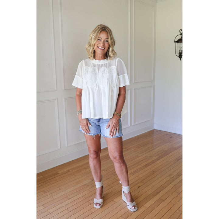 Janis White Mesh Top