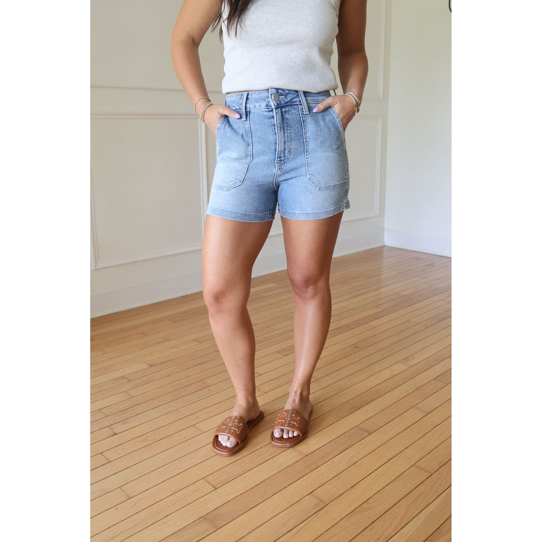 High Rise Utility Denim Short