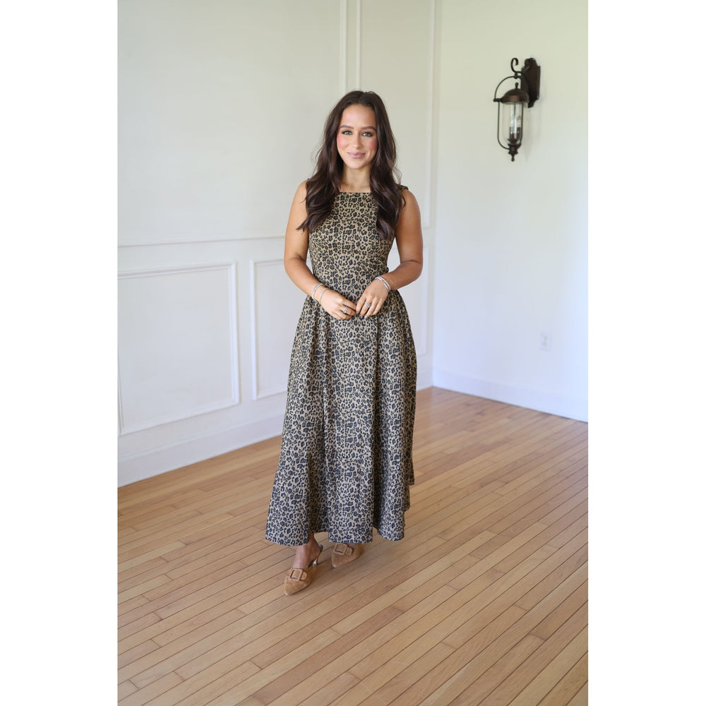 Woman wearing a patterned dress 