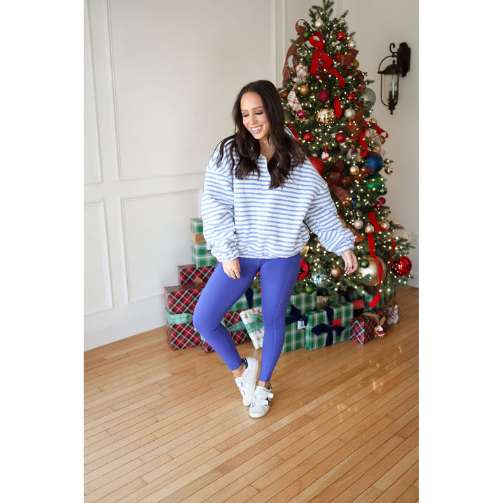 woman in striped sweater