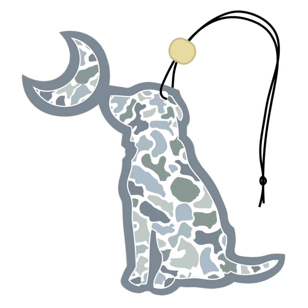 Decorative car air freshener with a patterned design and hanging cord on a white background