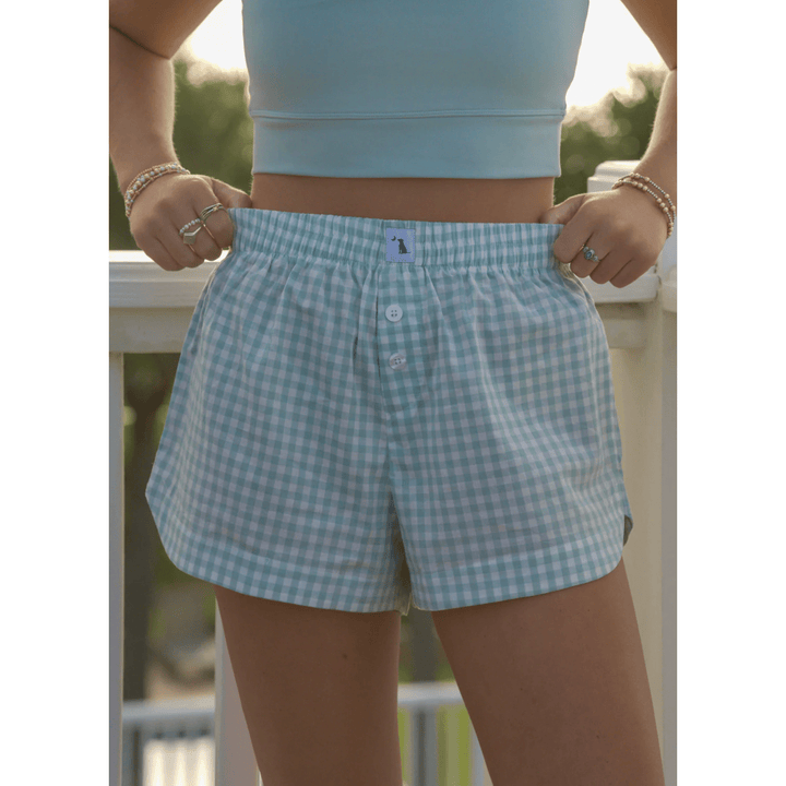  light blue checkered shorts 