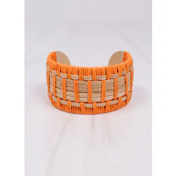 orange cuff woven bracelet