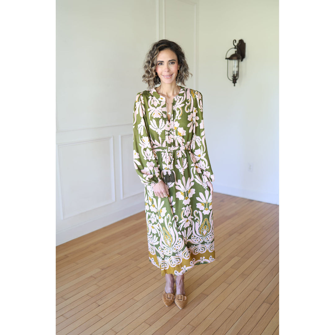 Woman wearing a floral dress 