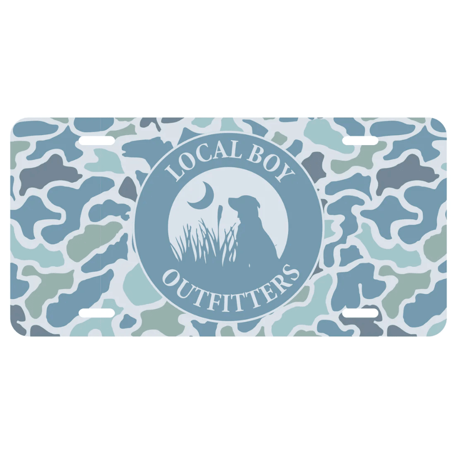 license plate with local boy logo
