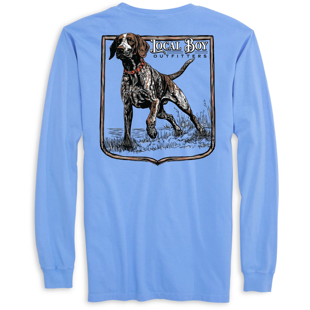 washed denim long sleeve tee