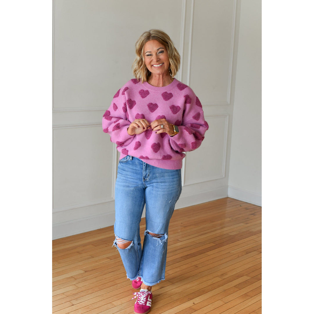 Love in Every Stitch Pink Sweater