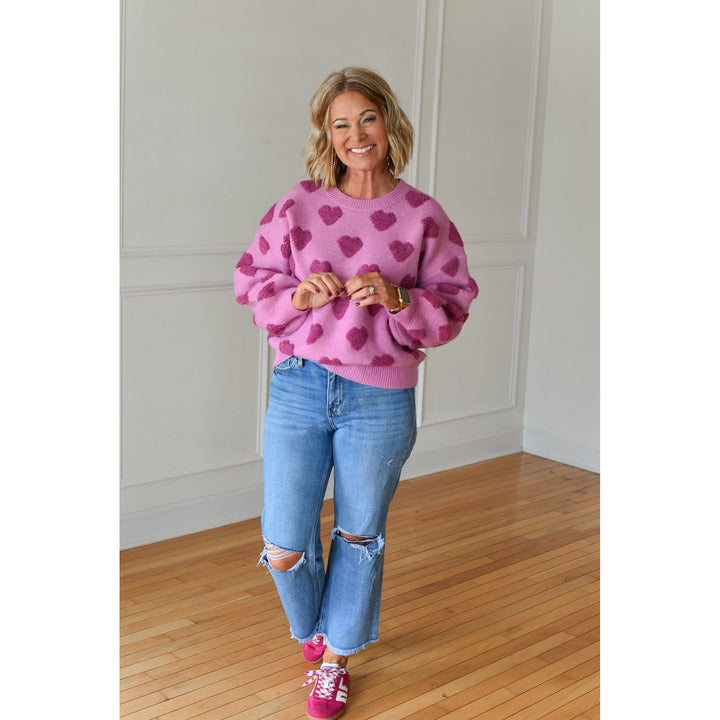 Love in Every Stitch Pink Sweater