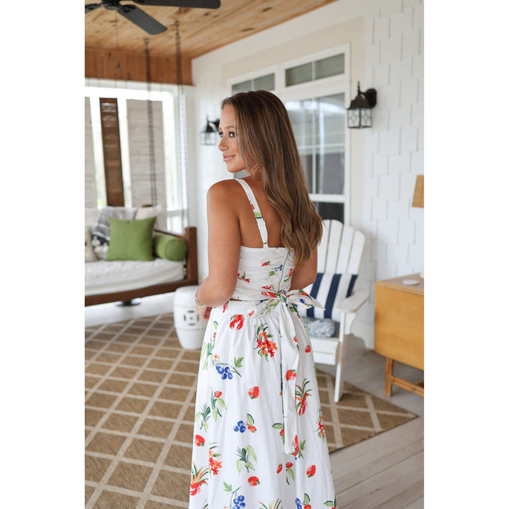 Lynsey Off White Floral Midi Skirt Set