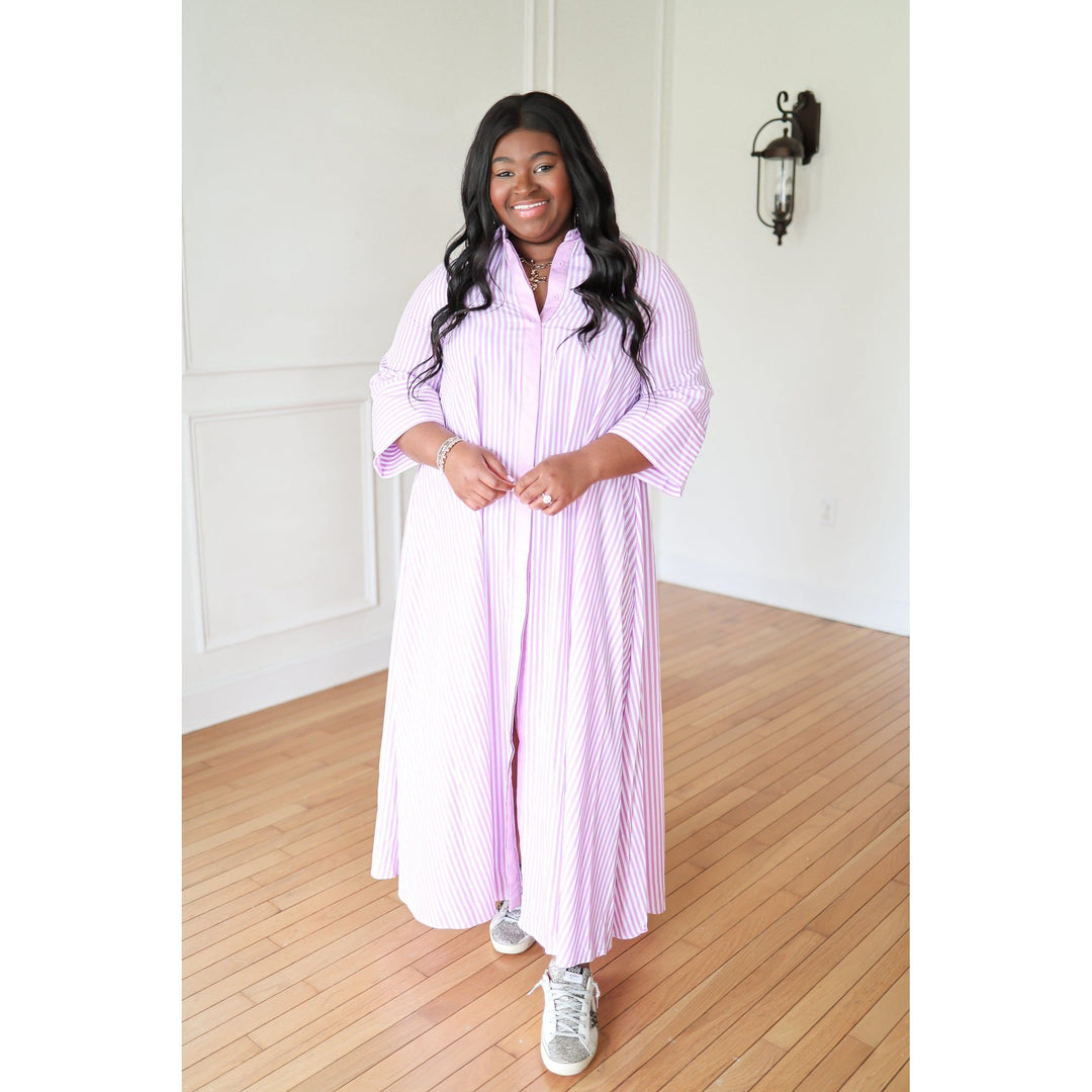 Marietta Orchid Button Up Maxi Dress
