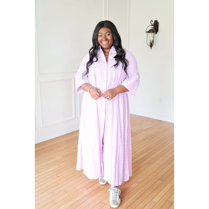 Marietta Orchid Button Up Maxi Dress