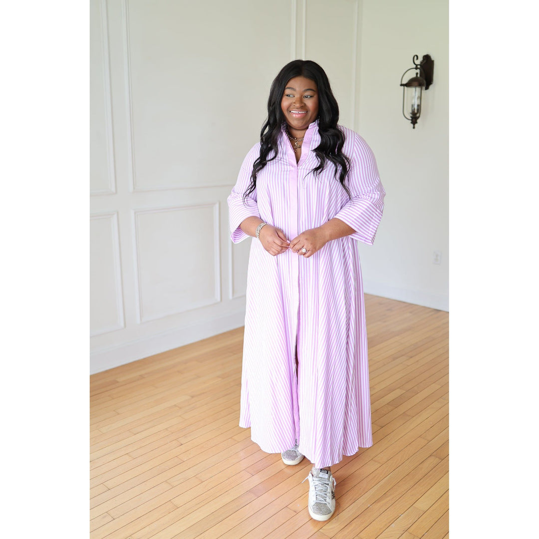 Marietta Orchid Button Up Maxi Dress