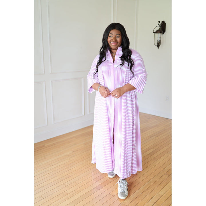 Marietta Orchid Button Up Maxi Dress