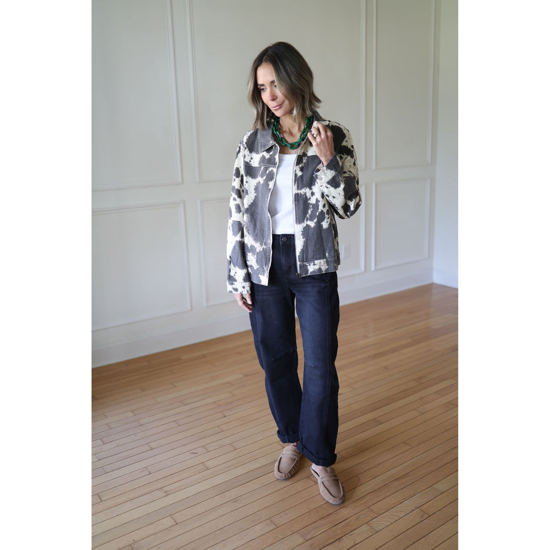 Cow print jacket