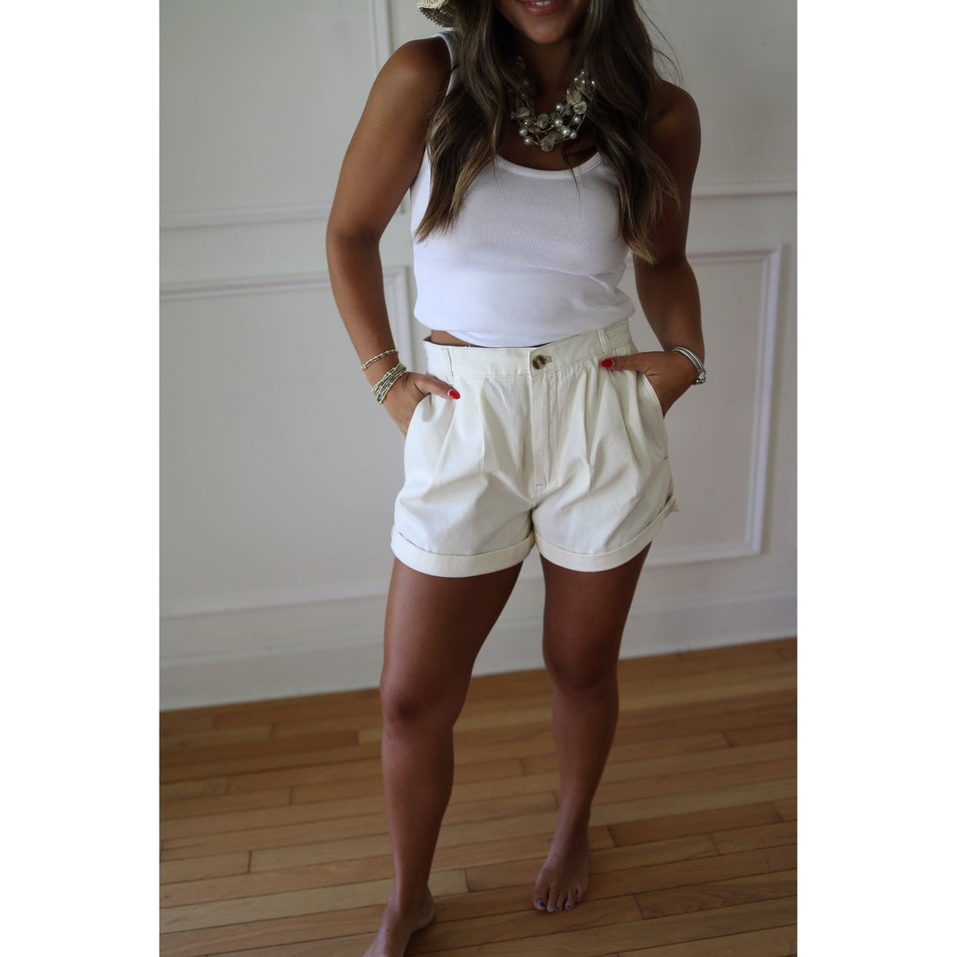 Marlin Pleated Cuffed Shorts